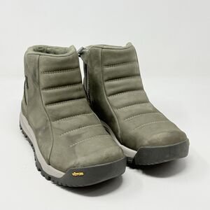 Oboz Sphinx Insulated Waterproof Hiking Boots Womens 9 Green Leather NO INSOLES